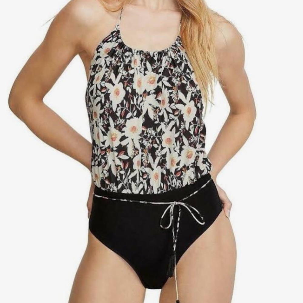 Free people low back halter top bodysuit